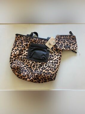 Tyler Rodan Leopard-Print Reversible Tote Purse Womens’